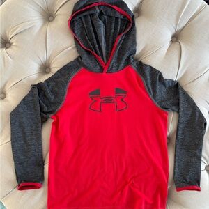 Under Armour Kids Red and Gray Lightweight DriFit Hoodie